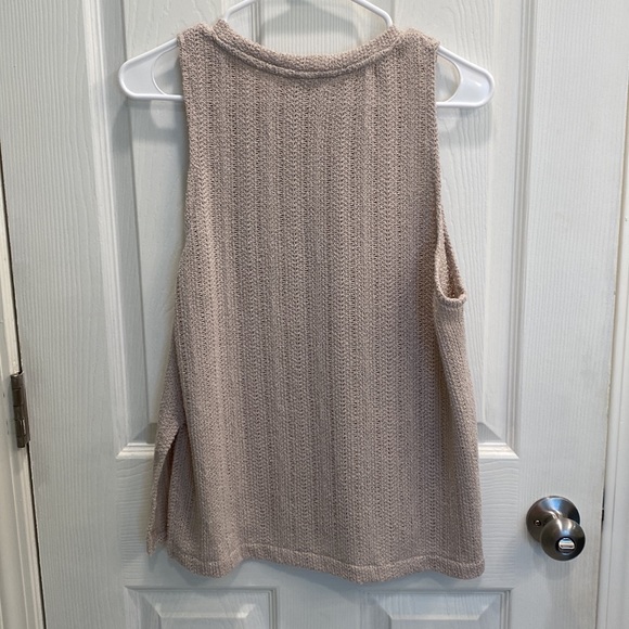 H&M / High Neck Knitted Tank Top / Light Beige - Picture 5 of 5
